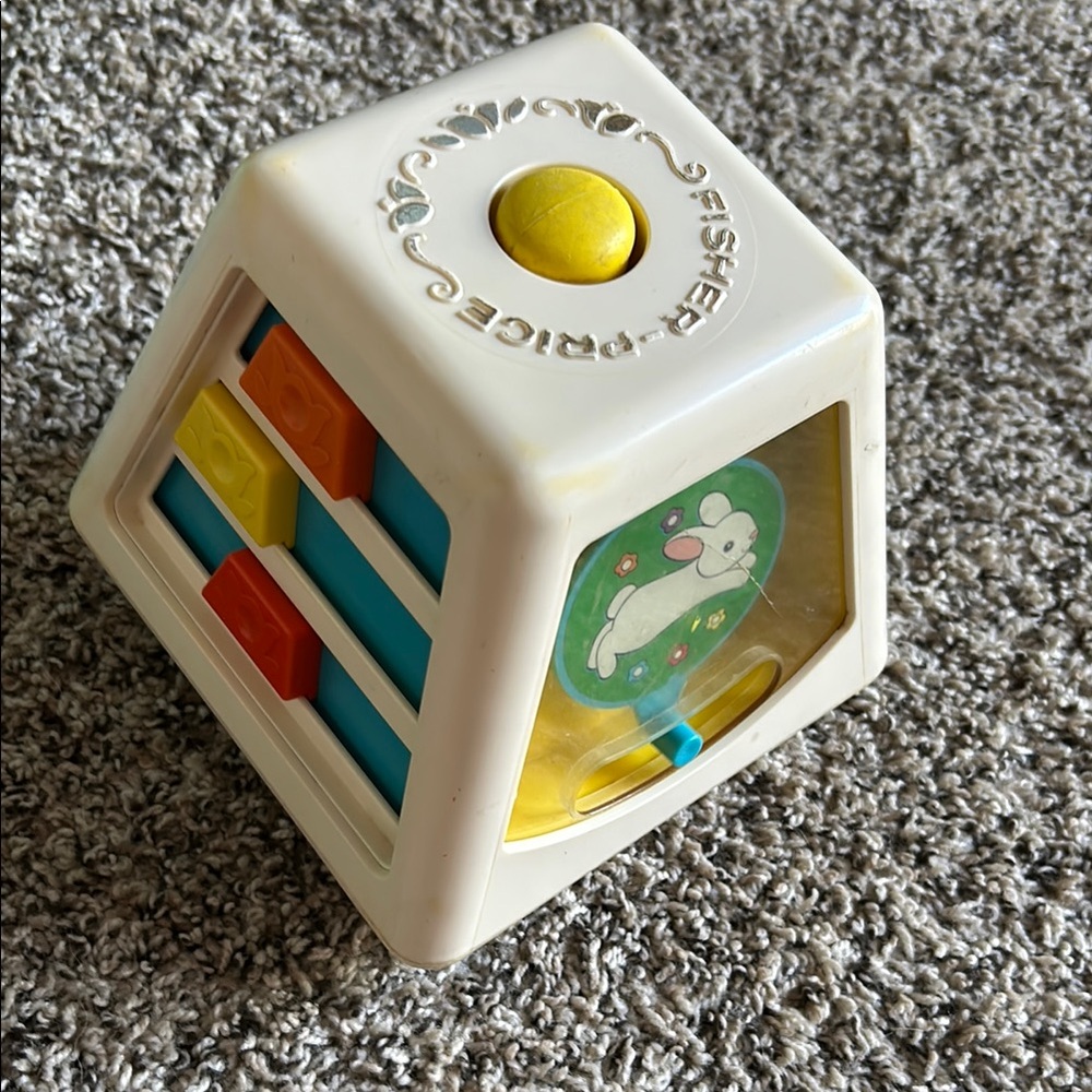 Fisher-Price White and Yellow Learning Cube